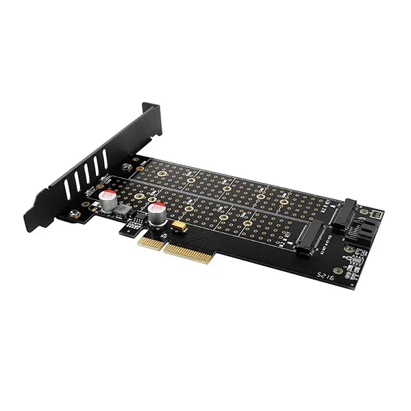 AXAGON PCEM2-DC, PCIe x4 - M.2 NVMe M-key + SATA B-key slot adaptér, chladič, vč