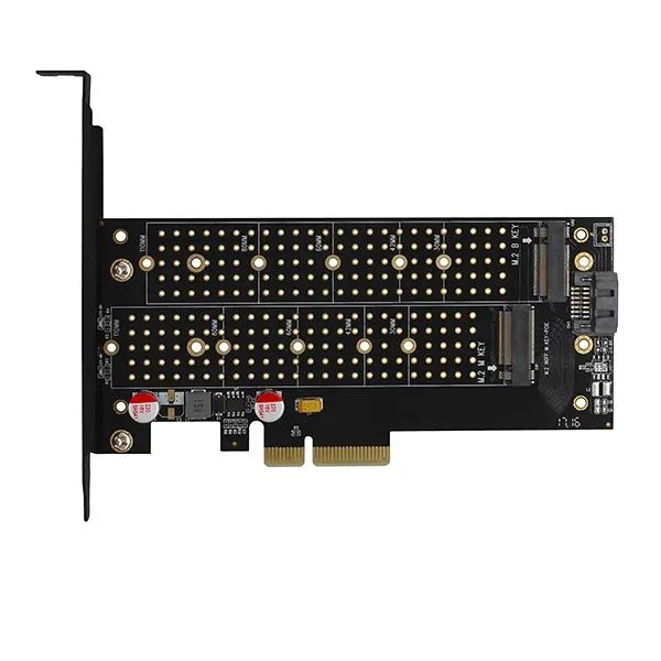 AXAGON PCEM2-DC, PCIe x4 - M.2 NVMe M-key + SATA B-key slot adaptér, chladič, vč