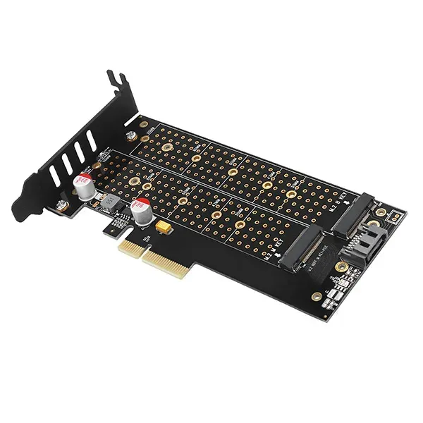 AXAGON PCEM2-DC, PCIe x4 - M.2 NVMe M-key + SATA B-key slot adaptér, chladič, vč