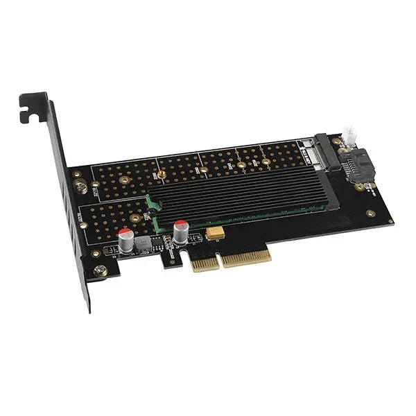 AXAGON PCEM2-DC, PCIe x4 - M.2 NVMe M-key + SATA B-key slot adaptér, chladič, vč
