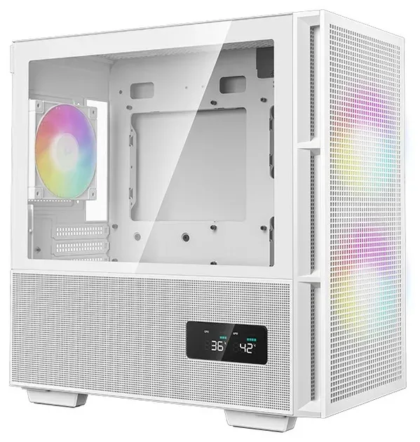 DEEPCOOL skříň CH360 Digital / mATX / 140mm +120 mm fan / USB 3.0 / USB-C / mesh panel / prosklená bočnice / bílá