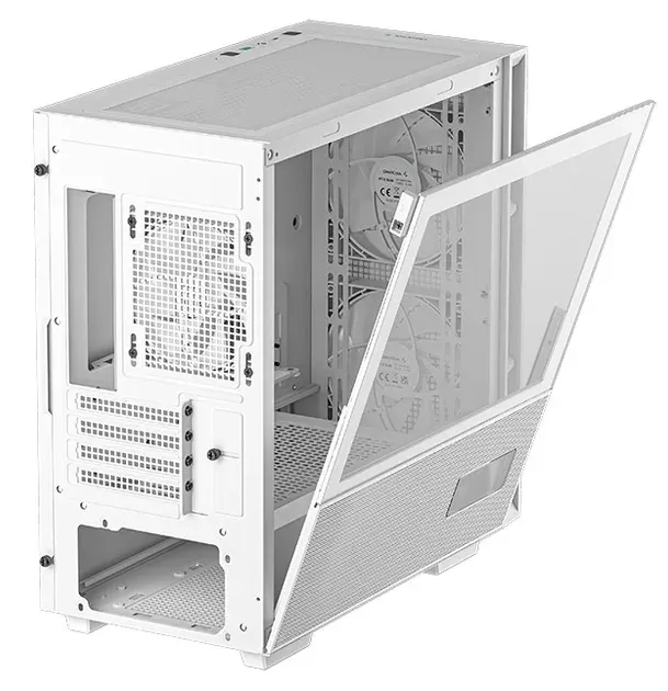 DEEPCOOL skříň CH360 Digital / mATX / 140mm +120 mm fan / USB 3.0 / USB-C / mesh panel / prosklená bočnice / bílá