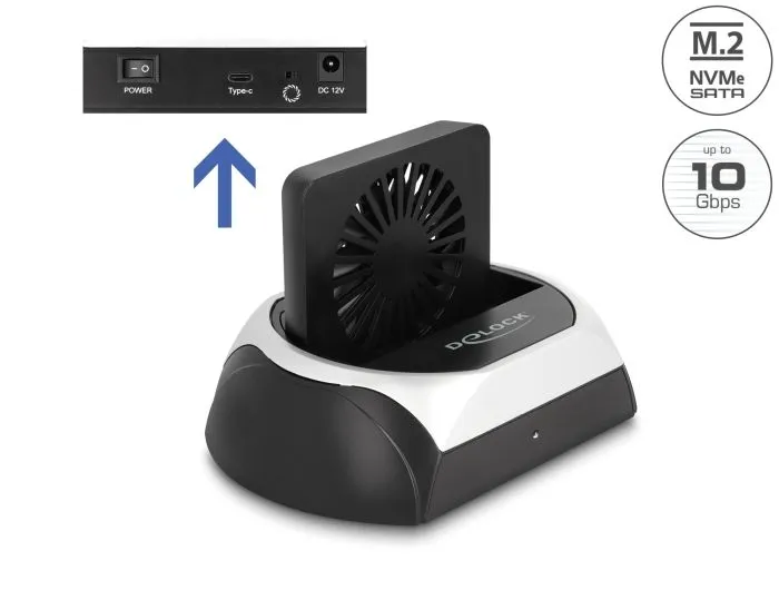 Delock Dokovací stanice USB 10 Gbps pro HDD nebo SSD 2.5” / 3.5” SATA nebo pro M