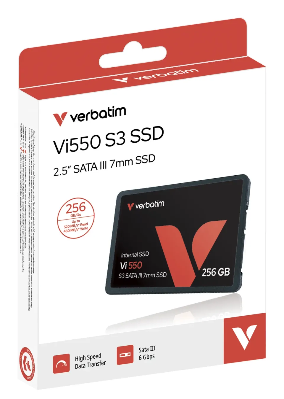 VERBATIM SSD Vi550 S3 256GB SATA III, 2.5” W 460/ R 560 MB/s
