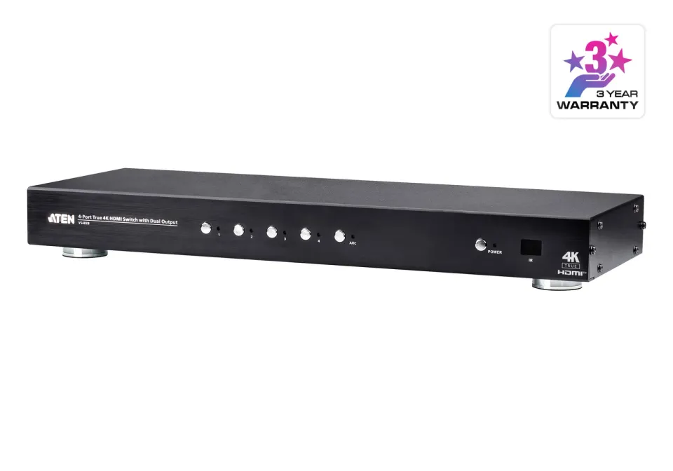 ATEN 4-Port True 4K HDMI Switch with Dual Output