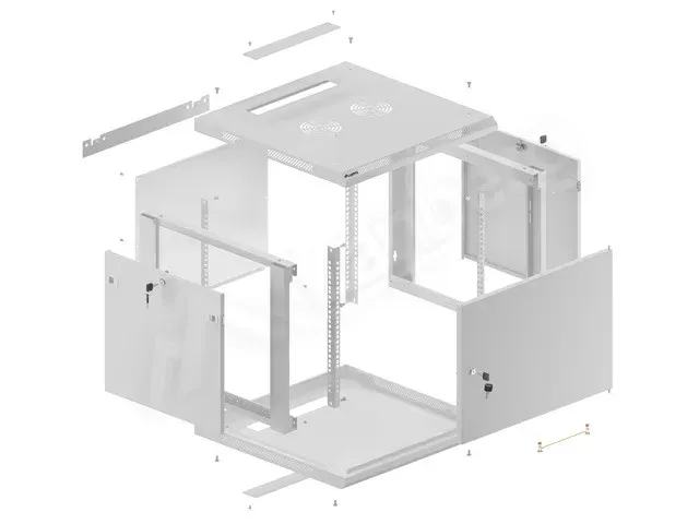 LANBERG Nástěnná jednodílná skříň 19", 9U/600x600 FOR SELF-ASSEMBLY plechové dve
