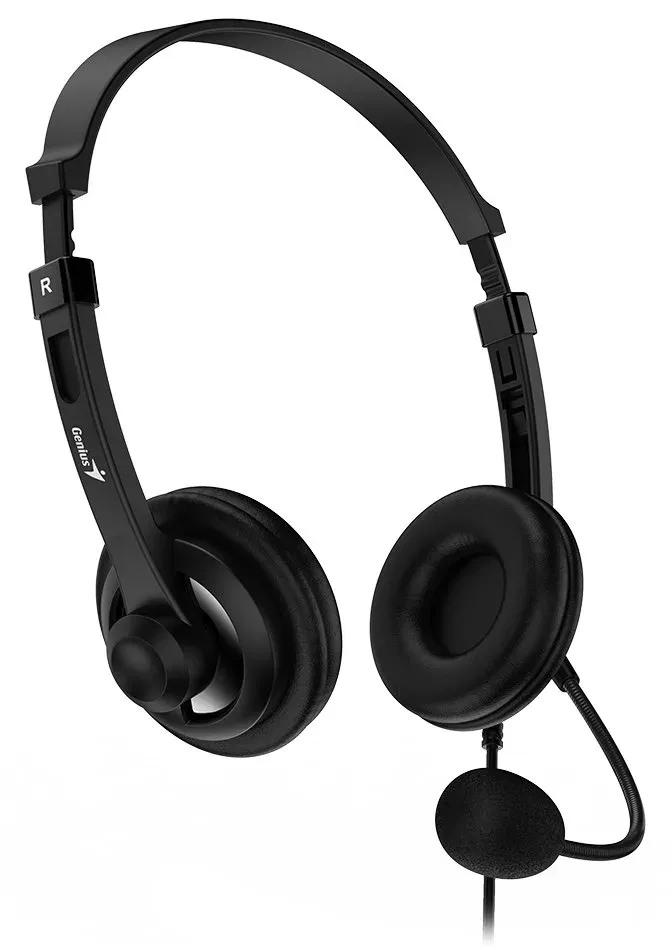 Genius headset - HS-230U, náhlavní, drátový, s mikrofonem, ovládání hlasitosti,