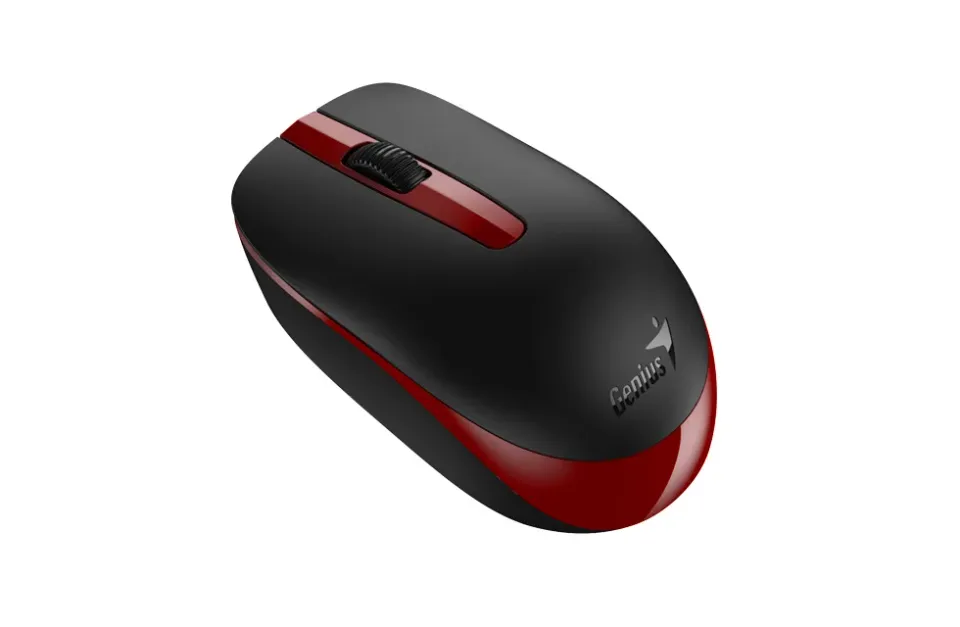 Genius NX-7007 II/Kancelářská/Optická/1 200 DPI/Bezdrátová USB/Černá-červená