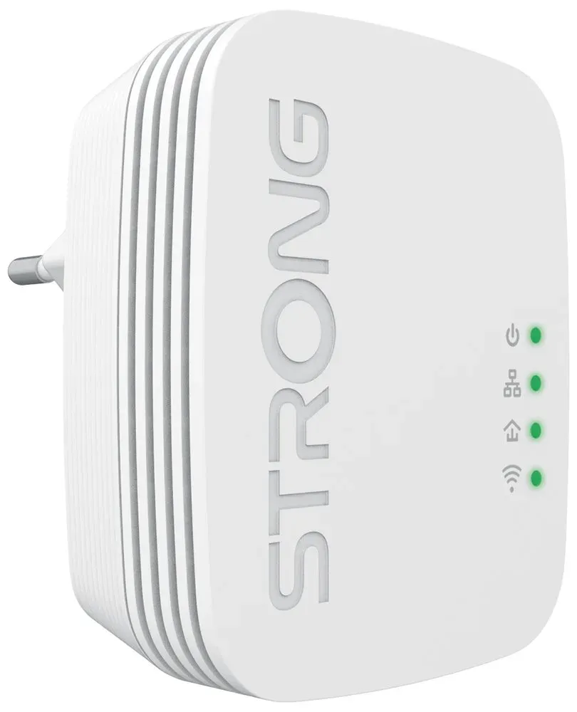 STRONG sada 2 adaptérů Powerline WI-FI 600 DUO MINI/ Powerline 600 Mbit/s/ Wi-Fi 300 Mbit/s/ 2x LAN/ bílý