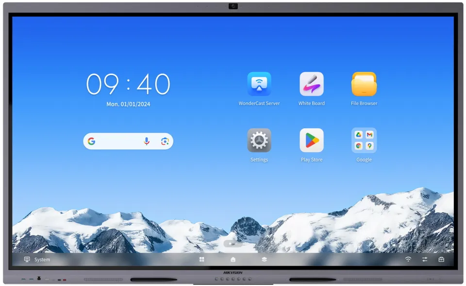 HIKVISION interaktivní dotykový panel 65", 4K, Android 14, 8GB,128G,480nit,50 points, USB, HDMI, Wifi ,BT, kamera, EDLA
