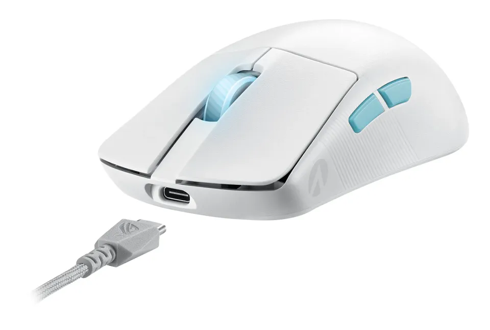 ASUS myš ROG Harpe Ace Aim Lab Edition, Bluetooth, bílá