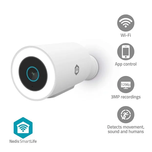 Nedis WIFICO15CWT - SmartLife Venkovní Kamera| Wi-Fi | Reflektor | 3MP Full HD 1