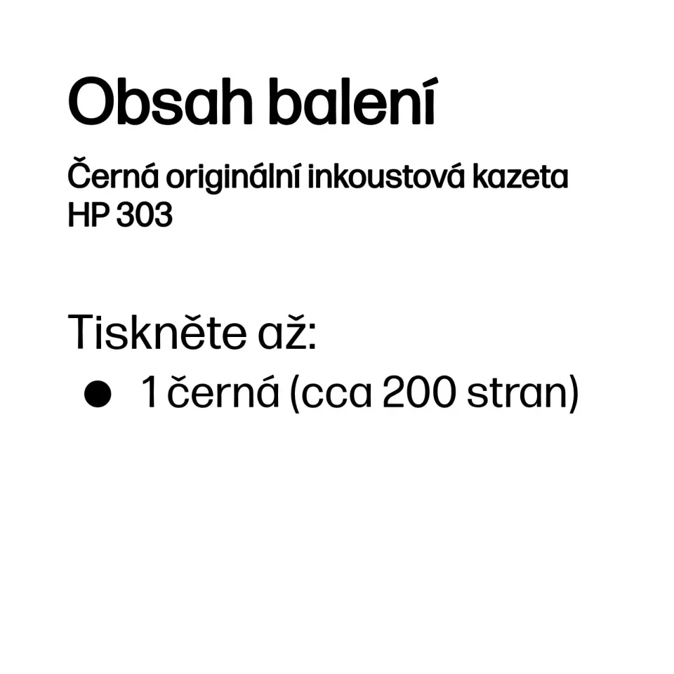 HP T6N02AE originální náplň č. 303 černá, cca 200 stran