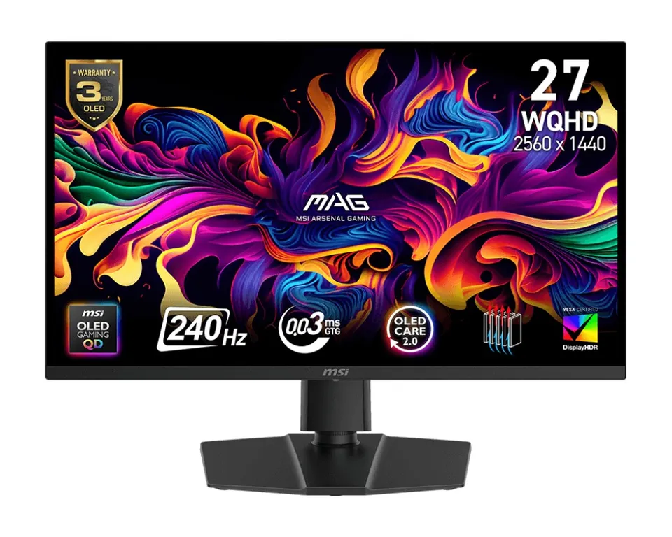 MSI MAG/273QP QD-OLED X24/26.5"/QD-OLED/QHD/240Hz/0.03ms/Black/3R