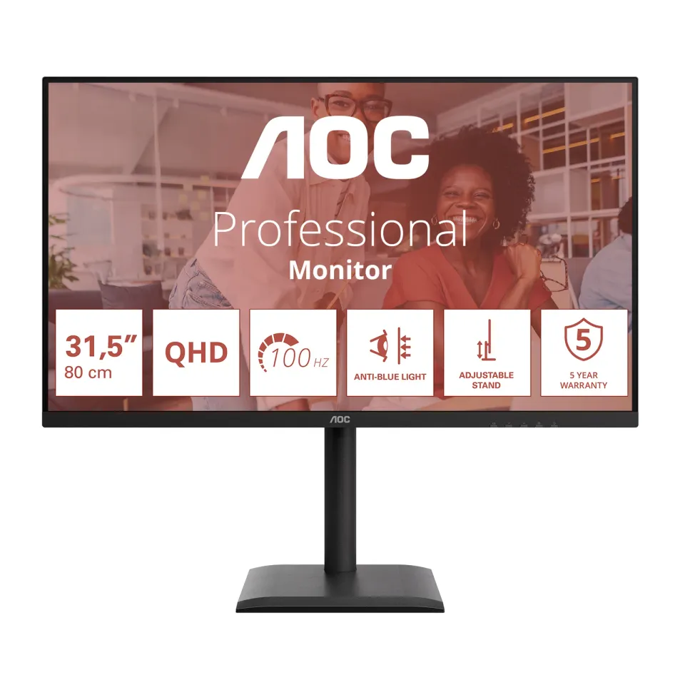 AOC LCD Q32E4U 31,5" IPS/2560x1440@100Hz/4ms/350cd/2xHDMI/DP/4xUSB/Repro/Pivot/H