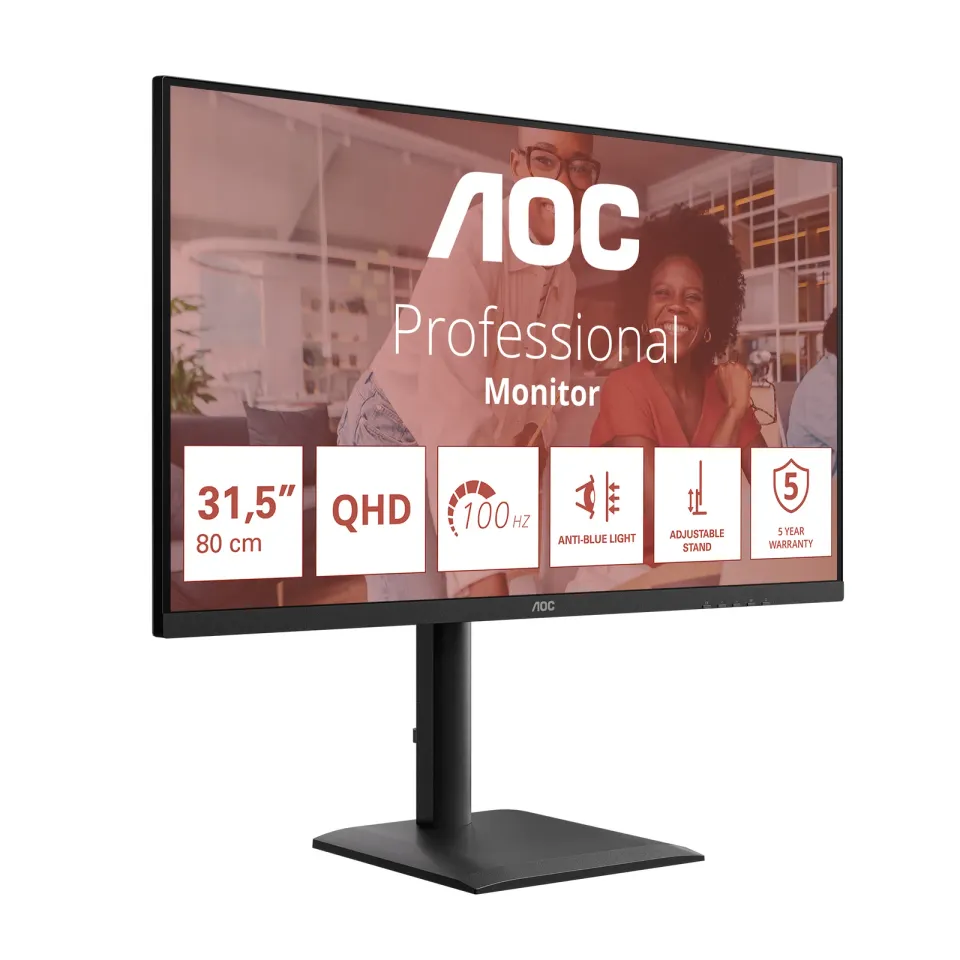 AOC LCD Q32E4U 31,5" IPS/2560x1440@100Hz/4ms/350cd/2xHDMI/DP/4xUSB/Repro/Pivot/H