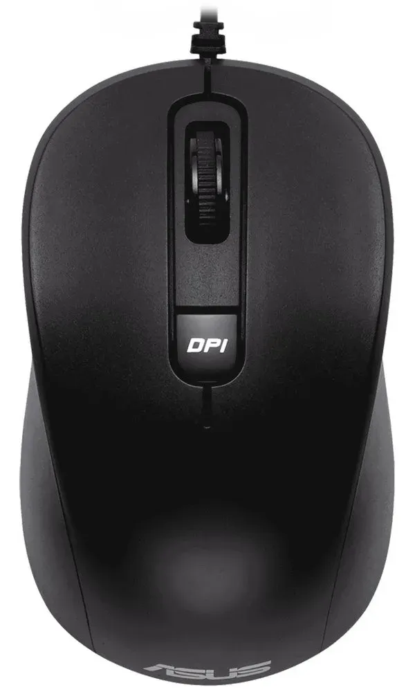 ASUS MU101C/Kancelářská/Optická/3 200 DPI/Drátová USB/Černá