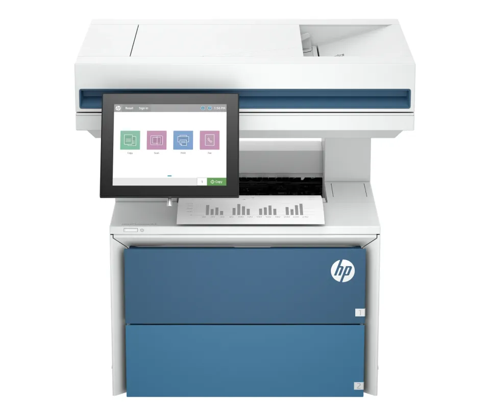 HP LaserJet Enterprise MFP 5602dn – černobílá laserová multifunkce A4, 50 str./min, duplex, ADF 100 listů, 8" dotykový displej