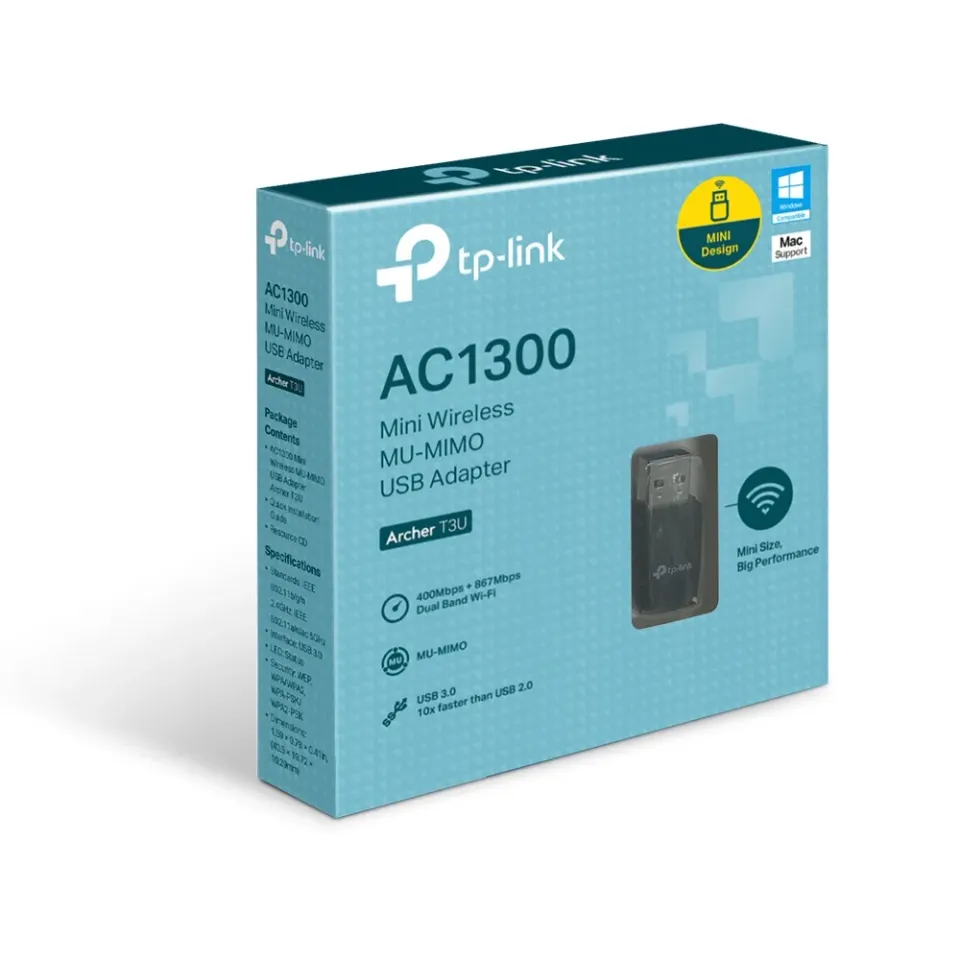 TP-LINK ArcherT3U Wifi USB AC1300 Mini bezdrátový MU-MIMO USB adaptér