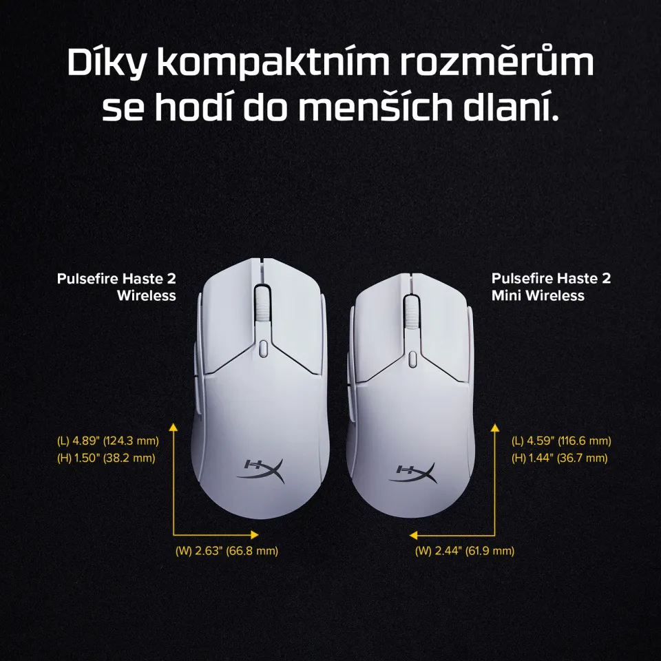 HyperX Pulsefire Haste 2 Mini Wireless White Gaming Mouse - Myš