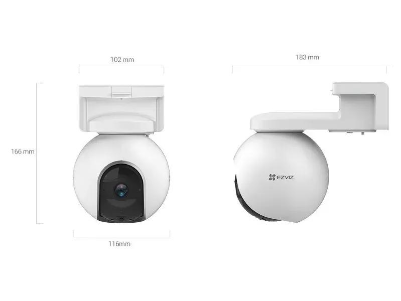 EZVIZ IP kamera EB8 4G/ PTZ/ 4G/LTE/ 3Mpix/ krytí IP65/ objektiv 4mm/ H.265/ IR přísvit až 15m/ baterie/ bílá