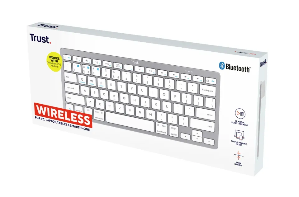TRUST bezdrátová klávesnice BASICS Wireless Bluetooth keyboard