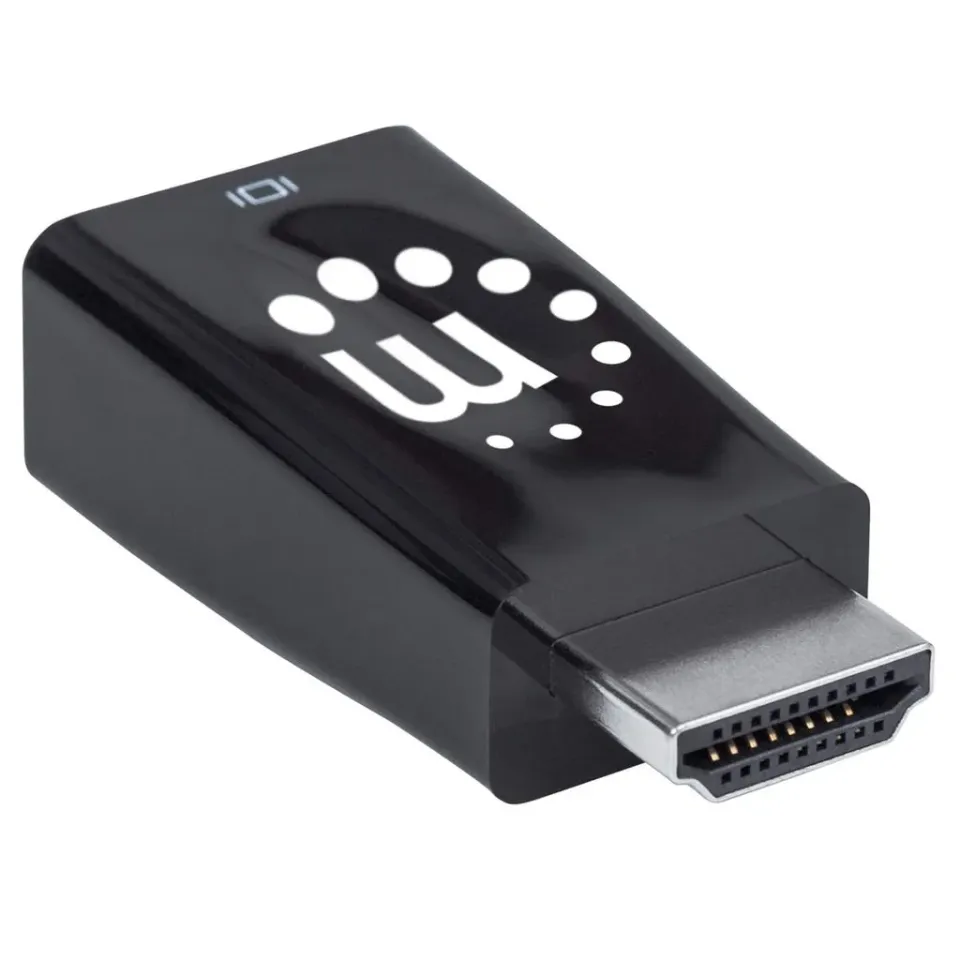 Manhattan adaptér HDMI na VGA, Micro Converter, HDMI Male na VGA Female, audio, černá