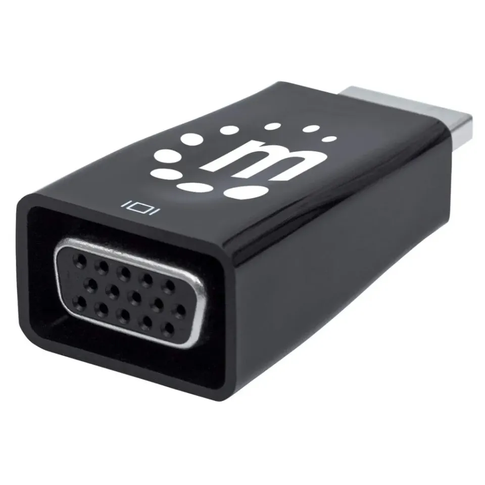 Manhattan adaptér HDMI na VGA, Micro Converter, HDMI Male na VGA Female, audio, černá
