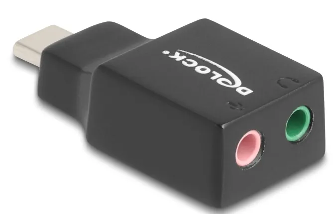Delock Externí USB Type-C zvuková karta se zvukovým adaptérem Plug & Play se 2 x