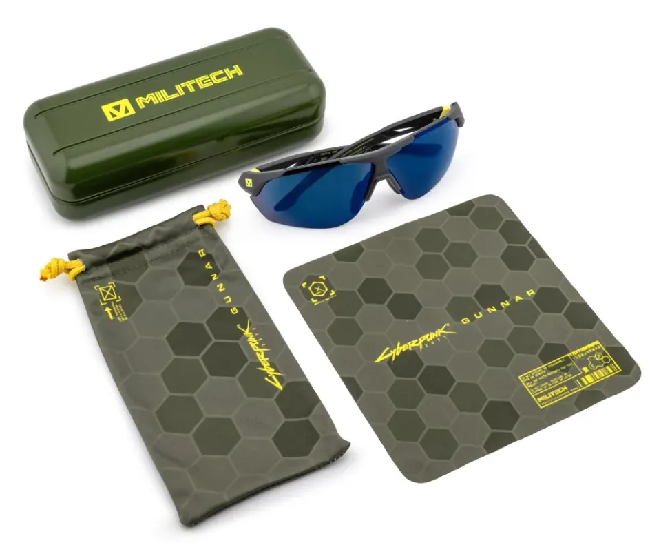 GUNNAR kancelářske/herní brýle CYBERPUNK MILITECH ONYX SIGNAL YELLOW* sluneční* BLF 90* NEUTRAL Focus