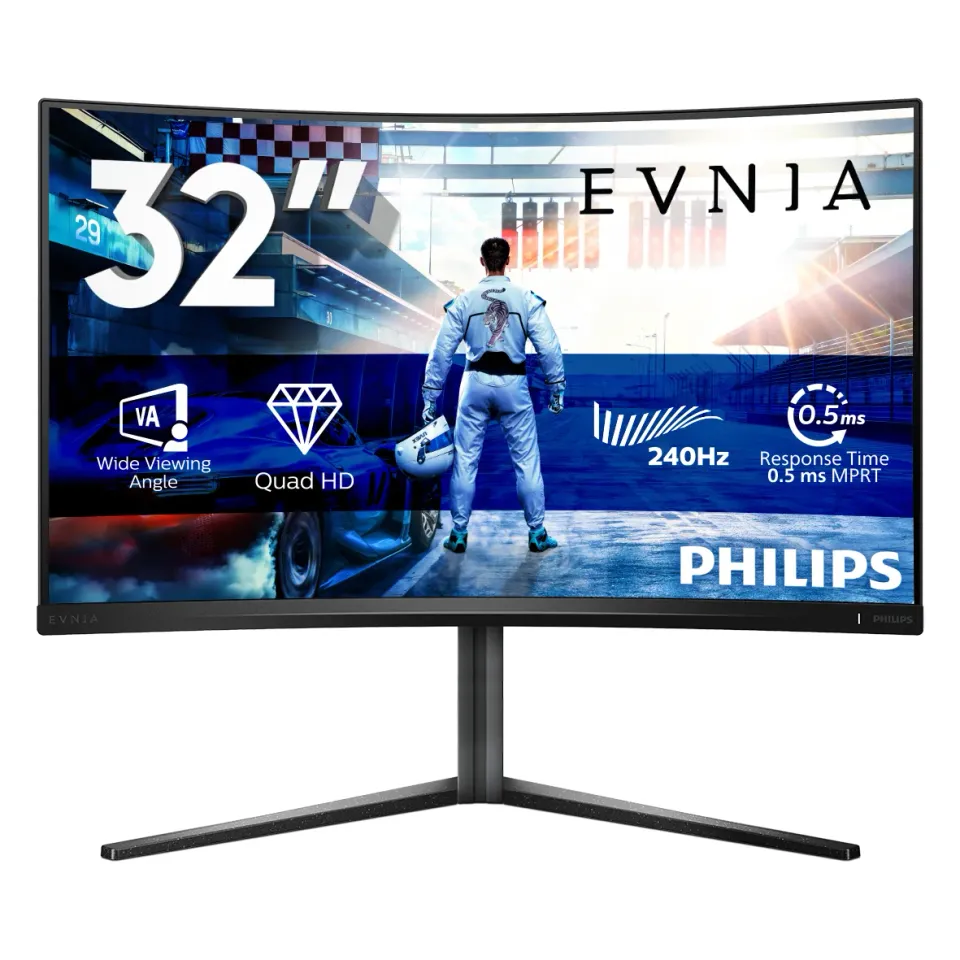 Philips MT VA LED 31,5" 32M2C5500W/00 - VA panel, 2560x1440, 240Hz, 0,5ms, 2xHDMI, 2xDP, USB 3.2, stav vyska, prohnuty