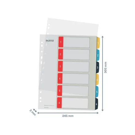 LEITZ Celoplastové rejstříky Cosy A4 popisovatelné na počítači 1-6