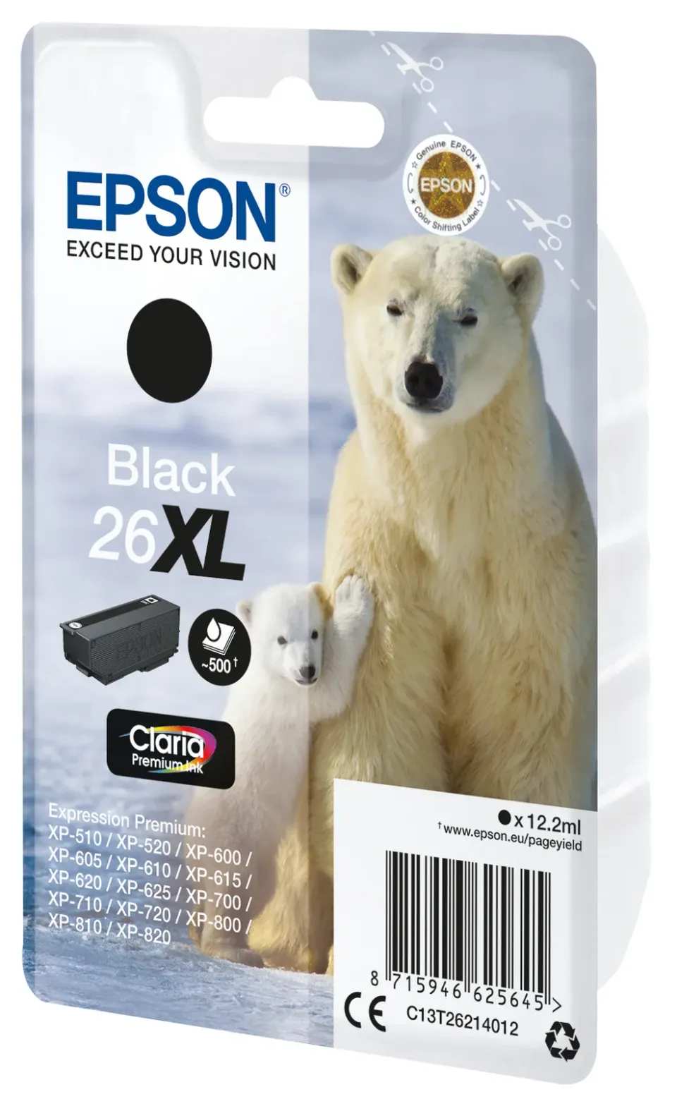 EPSON cartridge T2621 black (lední medvěd) XL