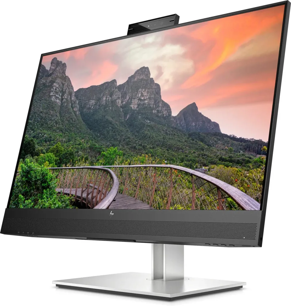 HP LCD HP E27m G4 Conferencing Monitor 27" 2560x1440 QHD, IPS w/LED AG, 300nits, 1000:1, 5ms, 16:9, DP 1.2, HDMI 1.4, 4xUSB3, USB-C, repro, jack, IR 5MP webcam, RJ-45, Pivot, Výškově nastavitelný stoj