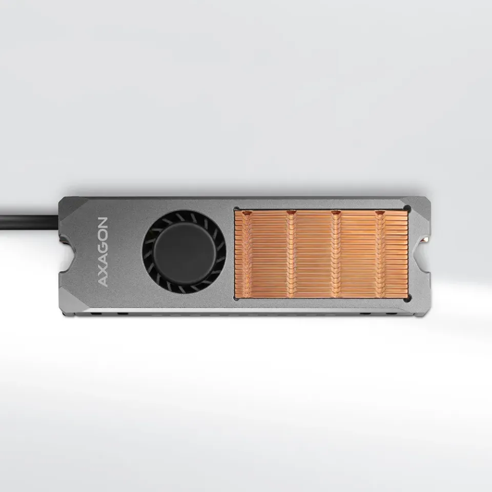 AXAGON CLR-M2FAN měděný chladič s ventilátorem pro jednostranné i oboustranné M.