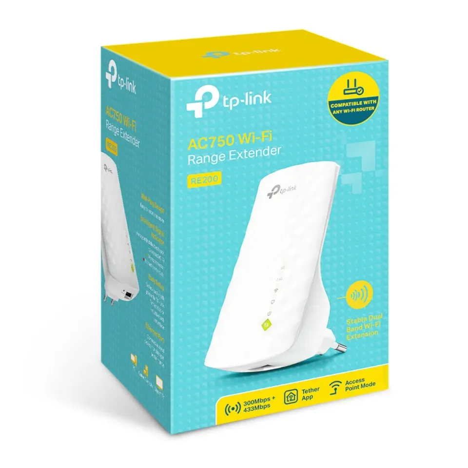 TP-LINK TL-RE200 Wifi AC Range Extender, tři interní antény