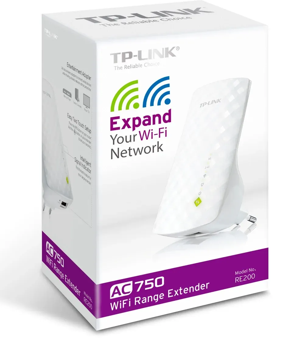TP-LINK TL-RE200 Wifi AC Range Extender, tři interní antény