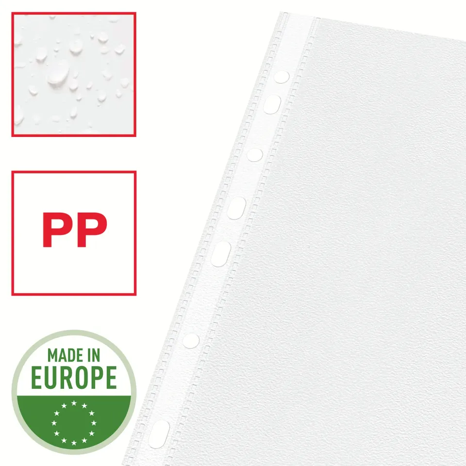 LEITZ Plastové kapsy Esselte Economy A4, OP, 43 mic, sáček 100 ks