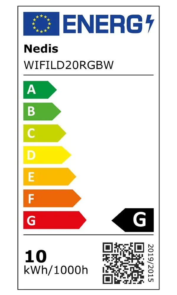 Nedis WIFILD20RGBW - Stojací Světlo| Wi-Fi | Tube | 180 lm | RGBIC / Teplé až ch