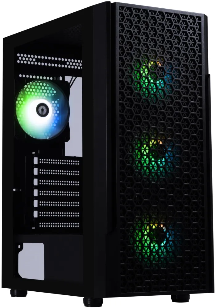 BitFenix skříň Proton / ATX / 4x 120 mms FRGB fan / USB 3.0 / 2x USB 2.0 / tvrzené sklo / černá