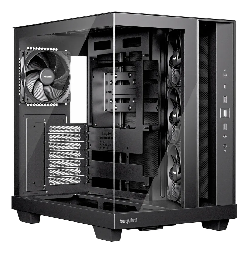 Be quiet! skříň LIGHT BASE 500 / MidT / 4x120mm PWM fans / 2 x USB 3.2 / USB-C / panoramatická / černá