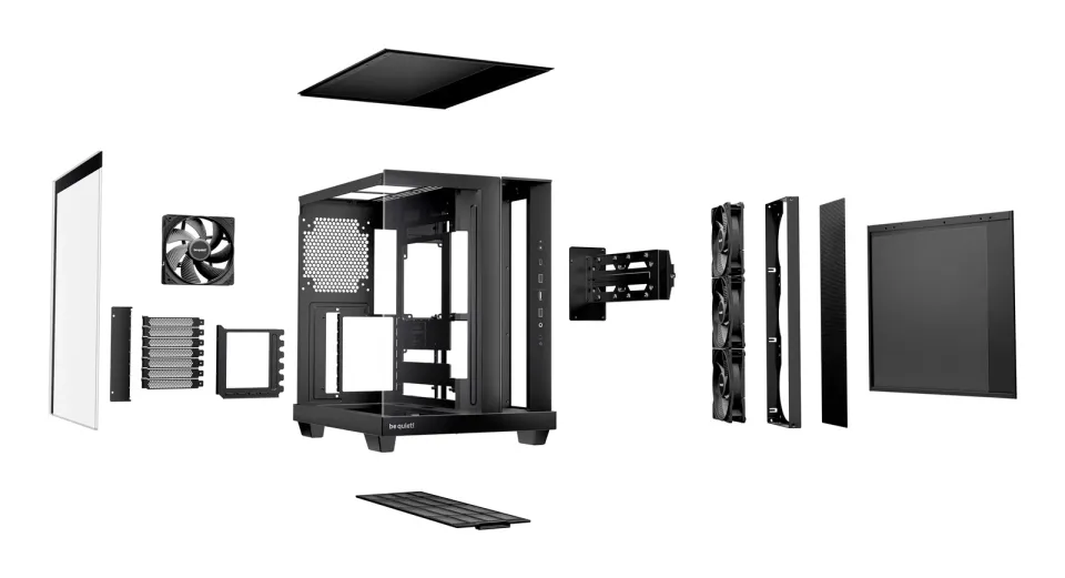 Be quiet! skříň LIGHT BASE 500 / MidT / 4x120mm PWM fans / 2 x USB 3.2 / USB-C / panoramatická / černá