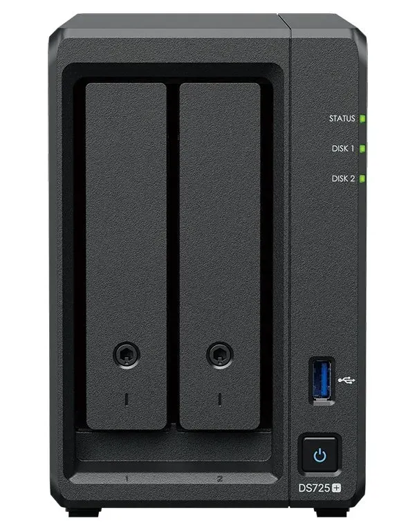 SYNOLOGY DS725+ Disc Station datové úložiště (pro 2x HDD, CPU 2x jádro 2.6-3.1GHz, 2GB DDR4 ECC, 2x GLAN, NAS)