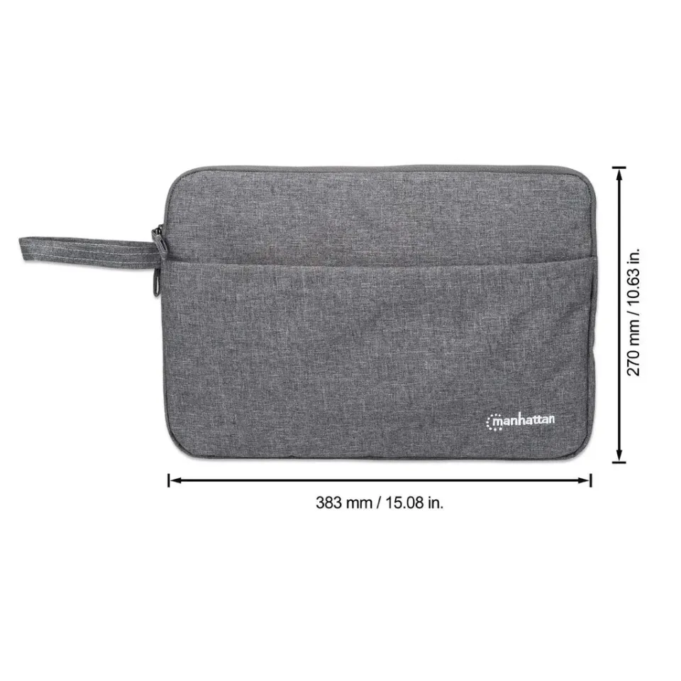 MANHATTAN Pouzdro Laptop Sleeve Seattle, Fits Widescreens Up To 14.5", 383 x 270 x 30 mm, šedá