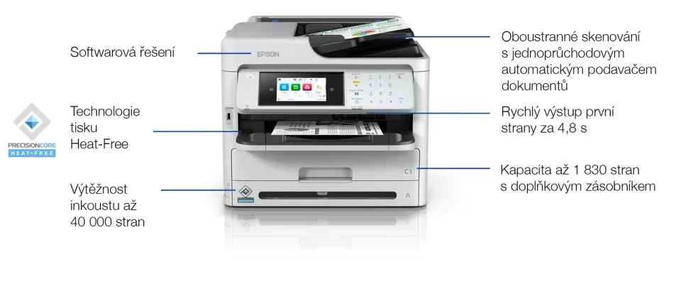 EPSON WorkForce Pro WF-M5899DWF - A4/34ppm/1ink/USB/LAN/WiFi/Duplex/