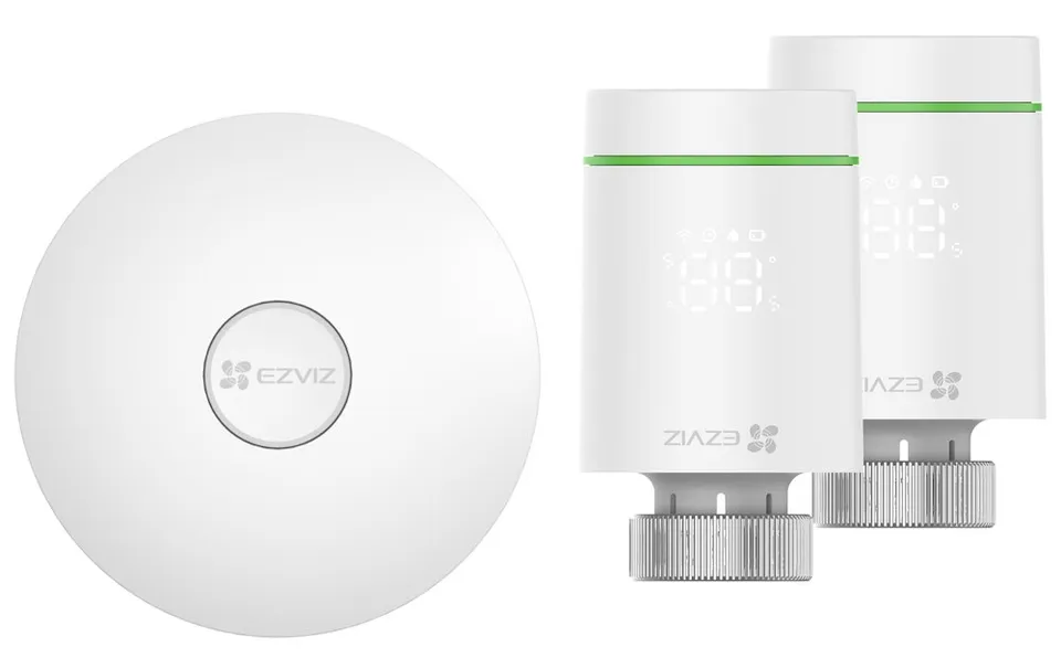 EZVIZ chytrá termostatická hlavice Kit/ 2× termostatická hlavice T55/ centrální jednotka A3-R200/ bílý