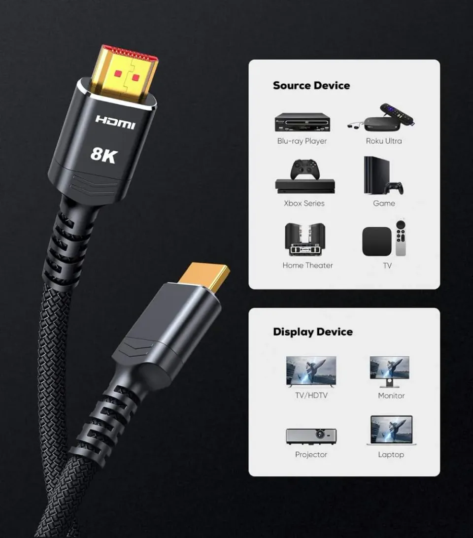 PremiumCord ULTRA HDMI 2.1 High Speed + Ethernet kabel 8K@60Hz,zlacené 5m