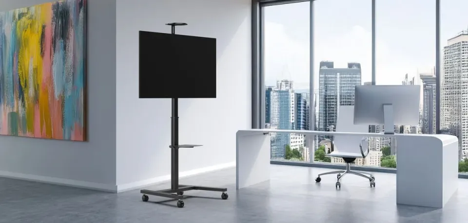 Vogel's ESSENTIAL T1031 pojízdný stojan pro TV 32-65", 50 kg, 122-172 cm, černý