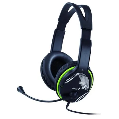 GENIUS sluchátka HS-400A s mikrofonem green nastavitelné, jack 3.5mm, náhrada hs-04a