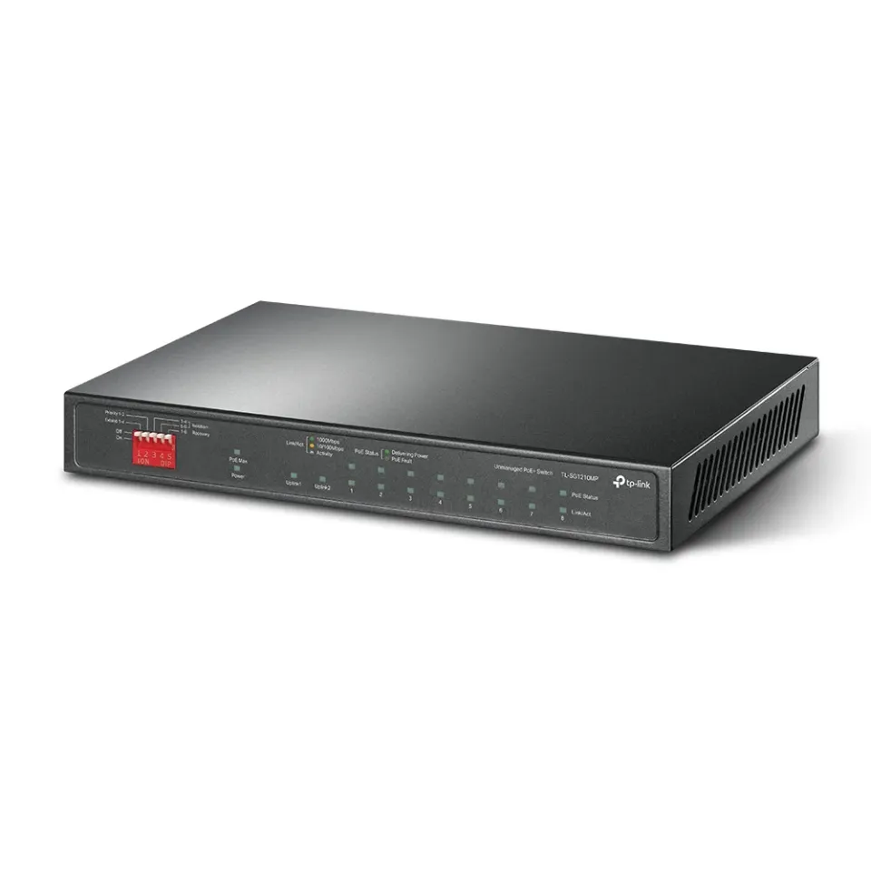 TP-Link TL-SG1210MP Gigabitový Switch 8xGLAN 2xGLAN Uplink 1xSFP PoE+ 123W